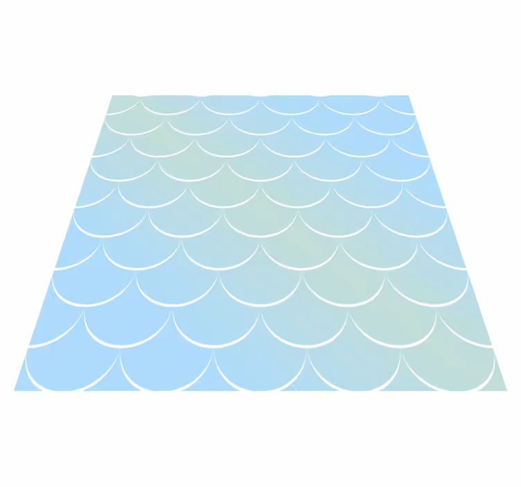 Tapis vinyle salle de bain motif écailles pastel - TenStickers