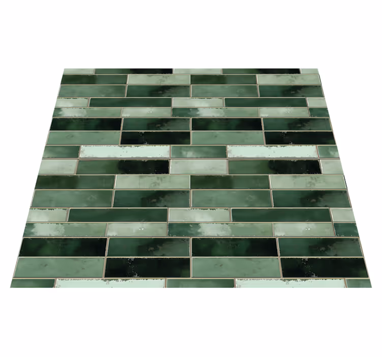 Tapis vinyle salle de bain vert long - TenStickers