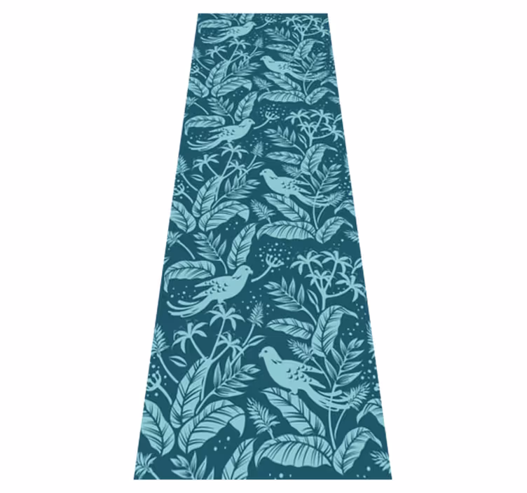 Tapis vinyle salle de bain oiseaux volants turquoise - TenStickers