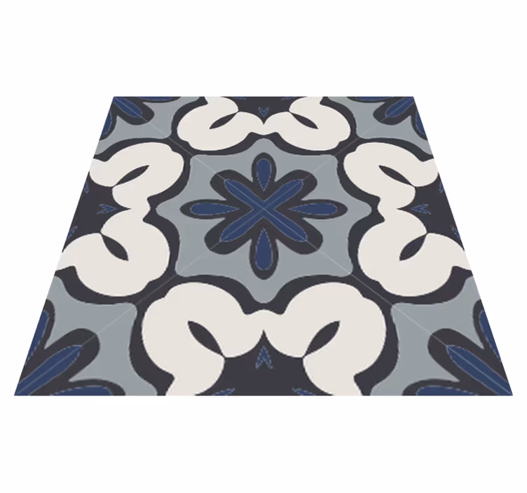 Tapis vinyle salle de bain style gracia bleu hydraulique - TenStickers