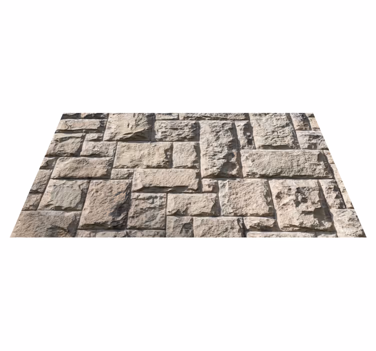 Tapis vinyle salle de bain mur en pierre grise rustique - TenStickers