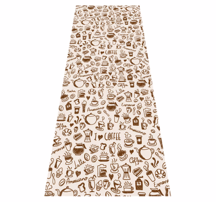 Tapis vinyle cuisine motifs de café - TenStickers