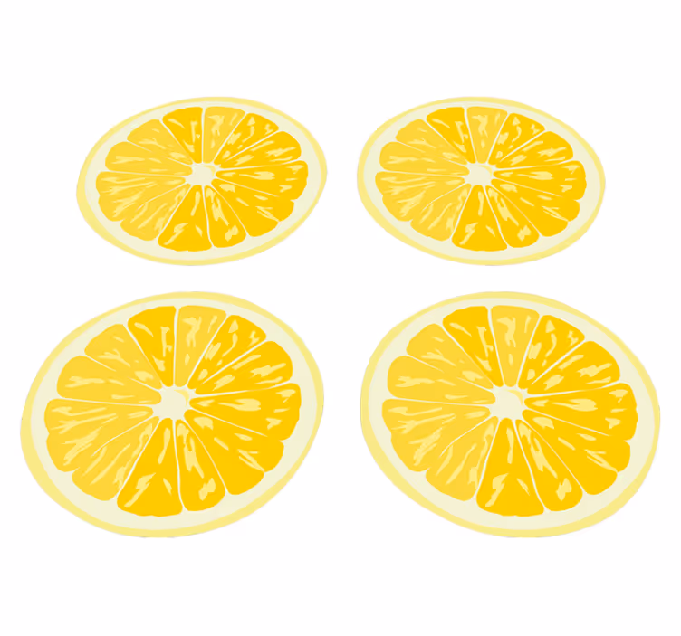 Tapis vinyle cuisine pack autocollants citrons tranchés - TenStickers