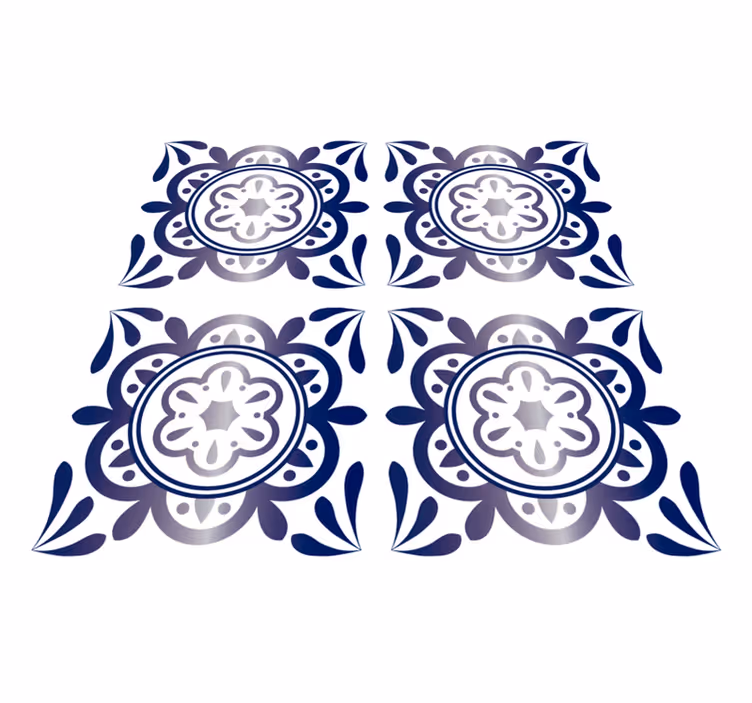 Tapis vinyle cuisine carrelage espagnol bleu antique - TenStickers