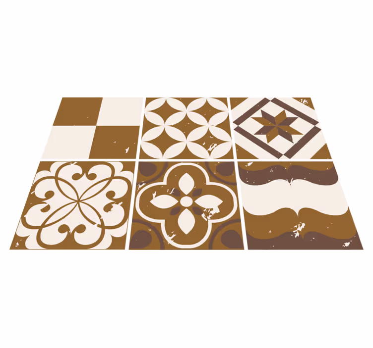 Tapis vinyle cuisine design ciment brun - TenStickers