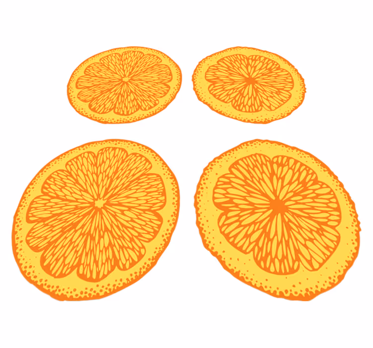 Tapis vinyle cuisine motif dessiné à la main orange - TenStickers