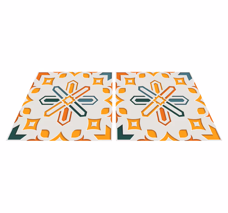 Tapis vinyle cuisine motifs carreaux ciment - TenStickers