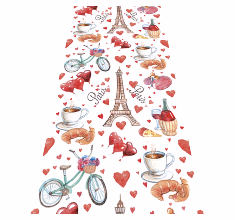 Tapis vinyle cuisine amour de paris - TenStickers