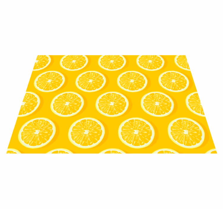 Tapis vinyle cuisine citrons tranchés - TenStickers