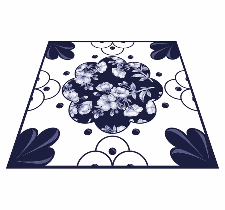 Tapis vinyle cuisine motifs de fleurs - TenStickers