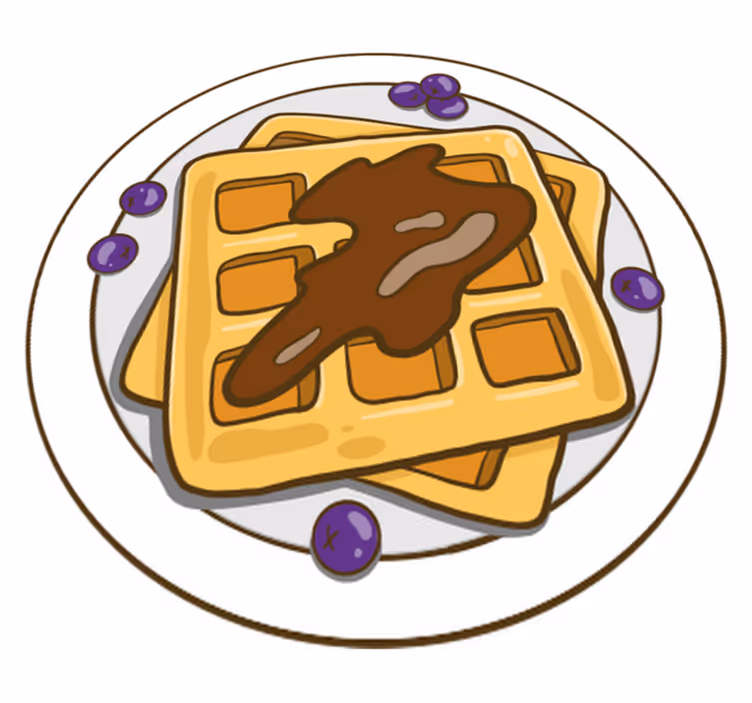 Tapis vinyle cuisine illustration gaufre belge 1 - TenStickers