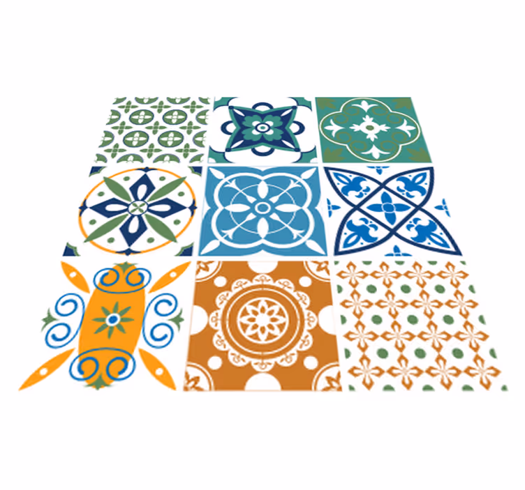 Tapis vinyle cuisine mosaïque de carreaux en porcelaine - TenStickers