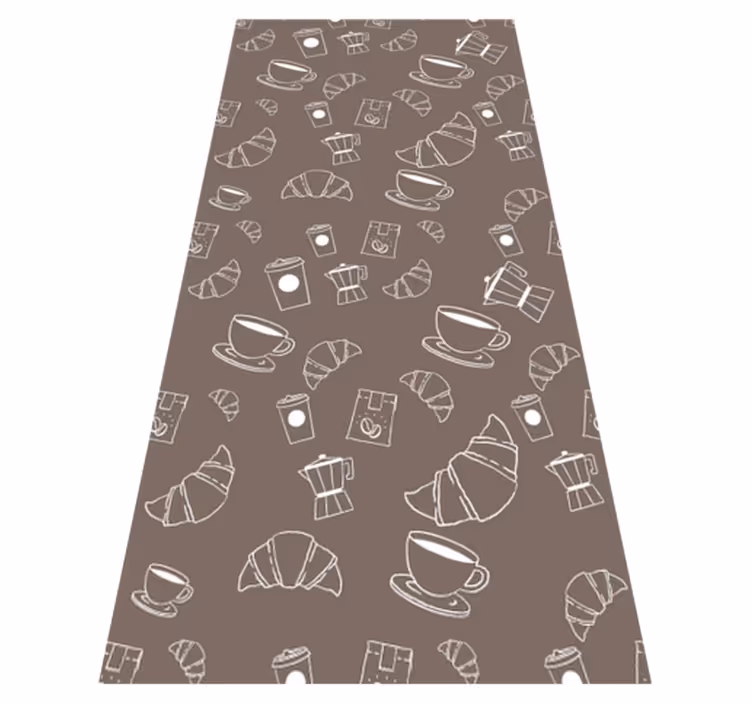 Tapis vinyle cuisine croissant café patron - TenStickers