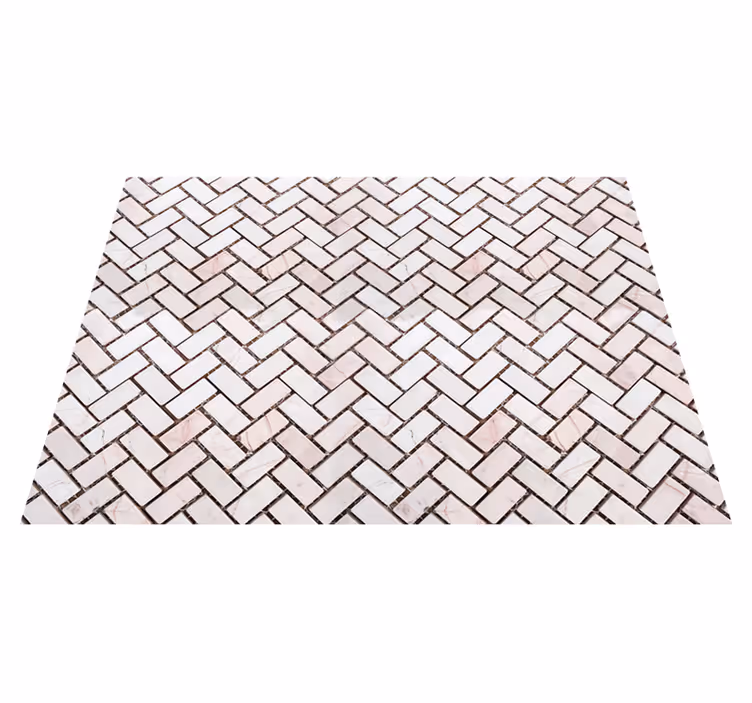 Tapis vinyle cuisine carreaux marbrés en chevrons - TenStickers