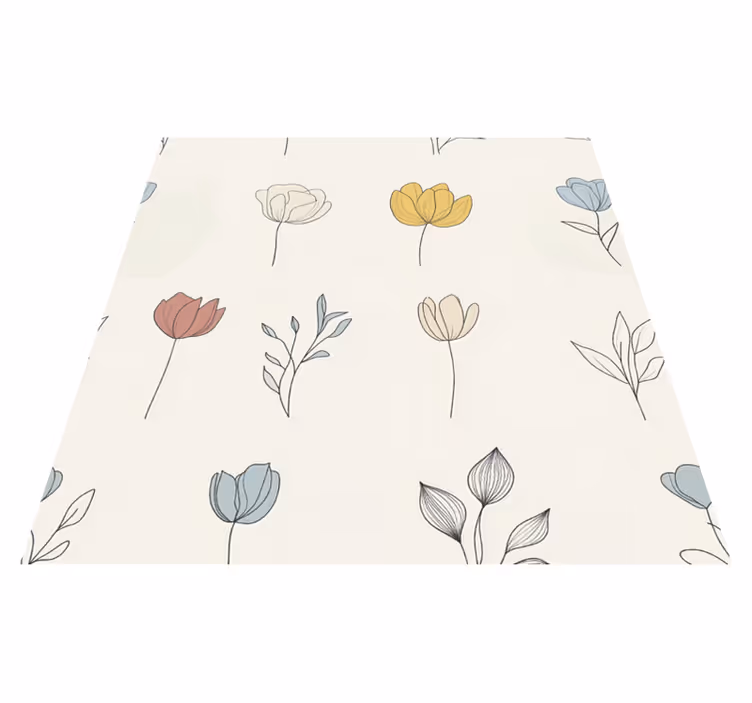 Tapis vinyle cuisine ensemble de motifs floraux - TenStickers