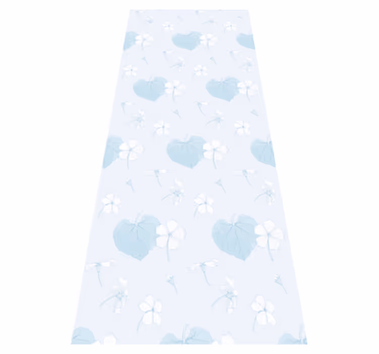 Tapis vinyle chambre motif floral bleu années 80 - TenStickers