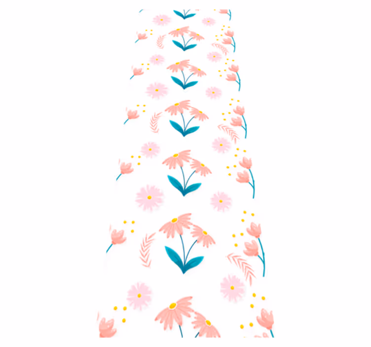 Tapis vinyle chambre fleurs et pois pastel minimalistes - TenStickers