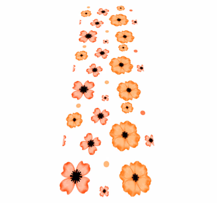 Tapis vinyle chambre motif aquarelle orange et rose - TenStickers