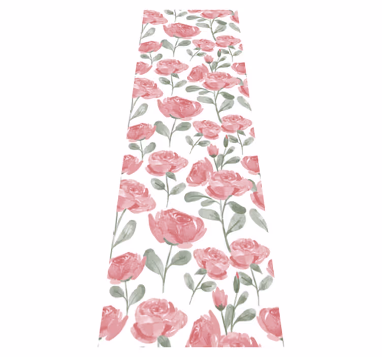 Tapis vinyle chambre motif rose vintage naturel - TenStickers