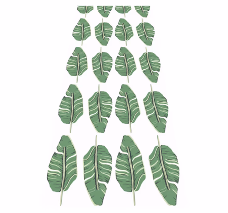 Tapis vinyle chambre motif feuilles vertes nordiques - TenStickers