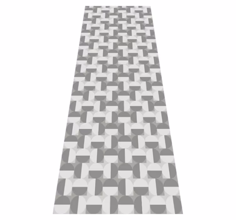 Tapis vinyle chambre motif cercles gris style nordique - TenStickers