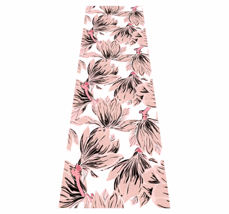 Tapis vinyle chambre gros plan magnolias roses et blancs - TenStickers