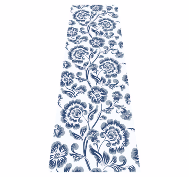 Tapis vinyle chambre motif fleurs bleues grandmillenial - TenStickers