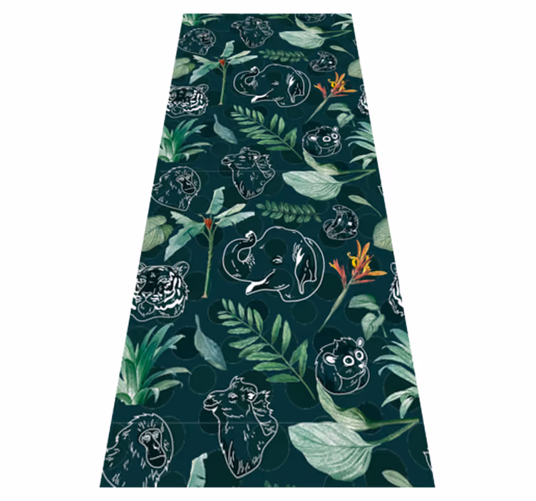 Tapis vinyle chambre motif animaux et arbres colorés - TenStickers