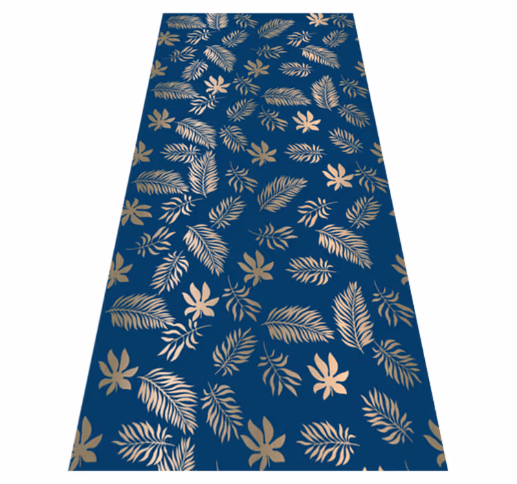 Tapis vinyle chambre design fleurs bleues africaines - TenStickers
