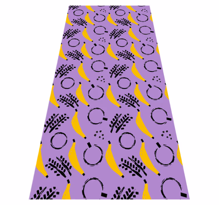 Tapis vinyle chambre design banane violette africaine - TenStickers