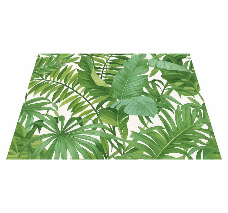 Tapis vinyle chambre motif feuilles tropicales - TenStickers