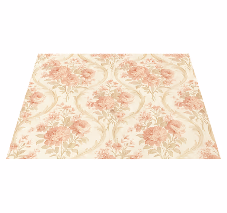 Tapis vinyle chambre design fleurs vintage délavées - TenStickers