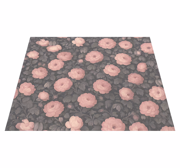 Tapis vinyle chambre design floral rose ancien - TenStickers