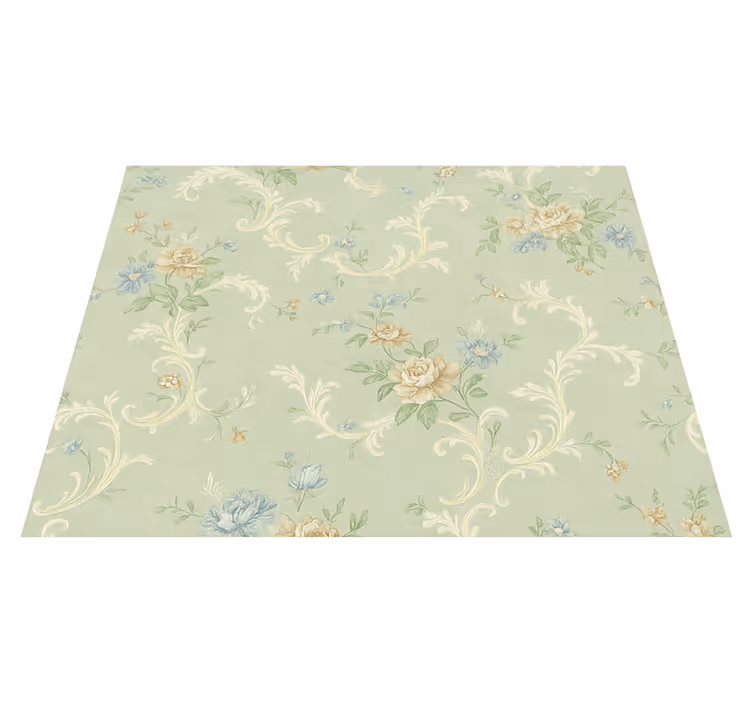 Tapis vinyle chambre design fleurs vintage et ornements - TenStickers