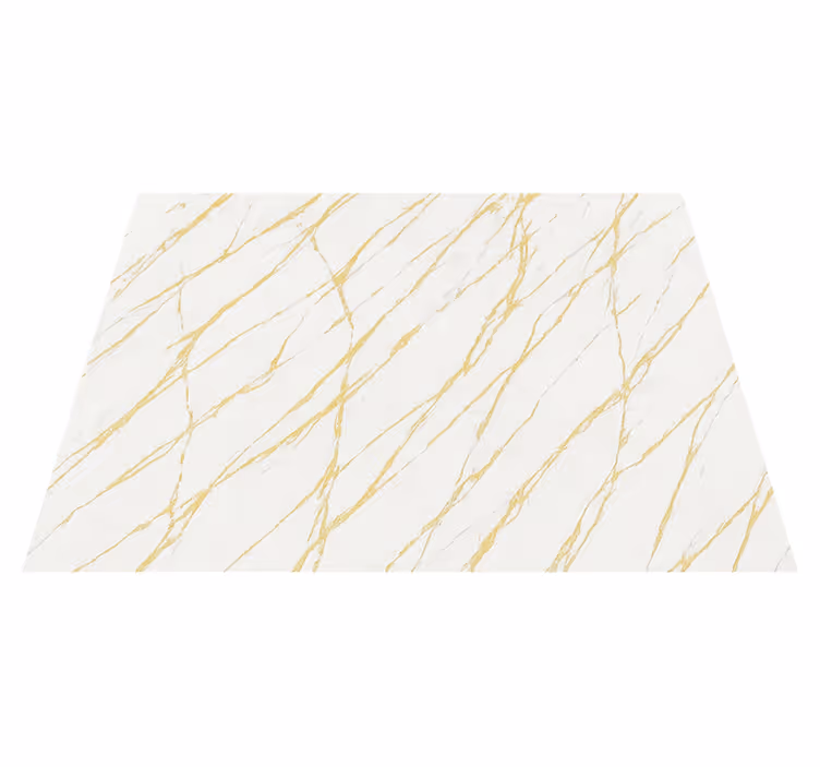Tapis vinyle chambre pierre blanche avec fissures dorées - TenStickers