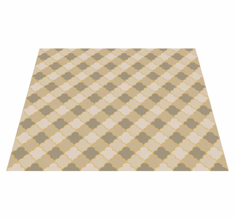 Tapis vinyle chambre motif art déco beige - TenStickers
