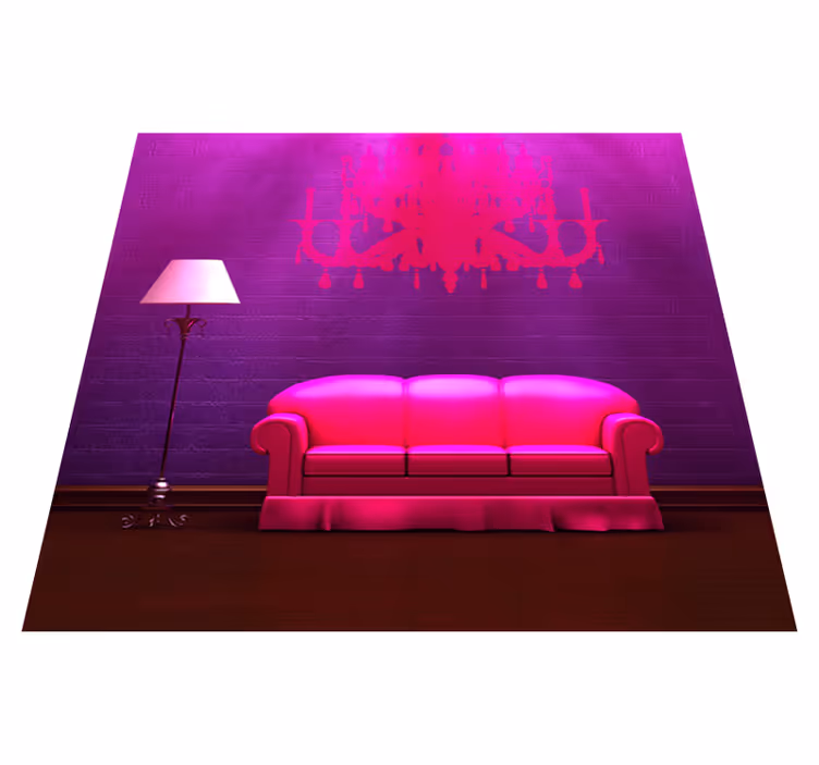 Tapis vinyle chambre décoratif canapé et lampe - TenStickers