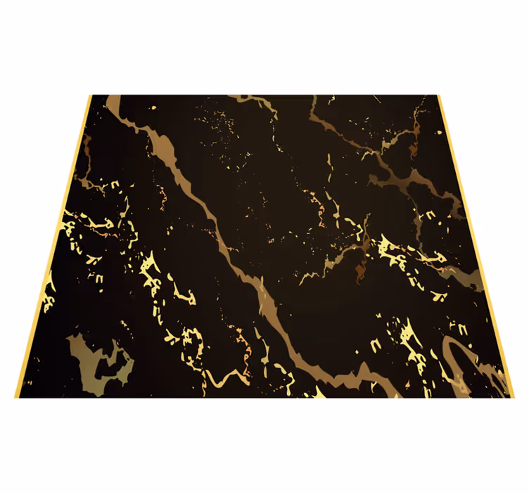 Tapis vinyle bureau texture marbre noir et or - TenStickers