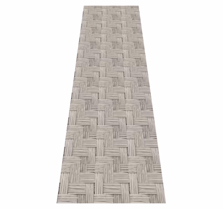 Tapis vinyle bureau effet osier gris fait main - TenStickers