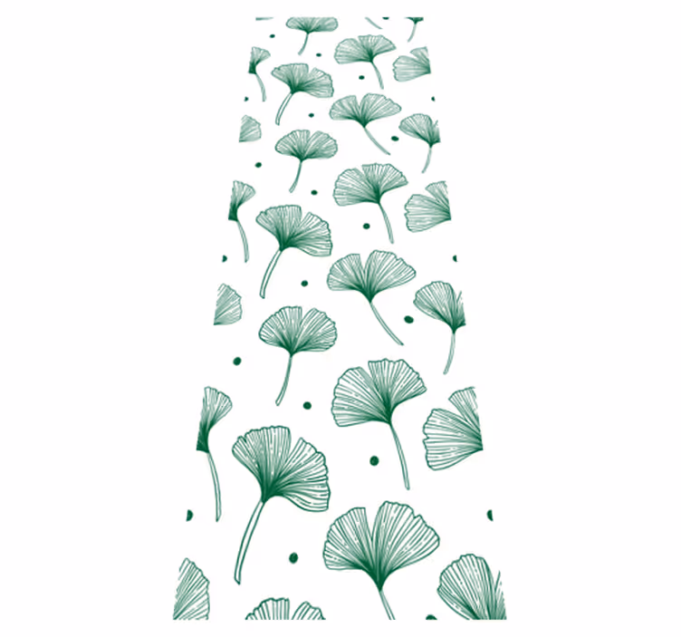 Tapis vinyle bureau feuilles vertes de ginkgo - TenStickers