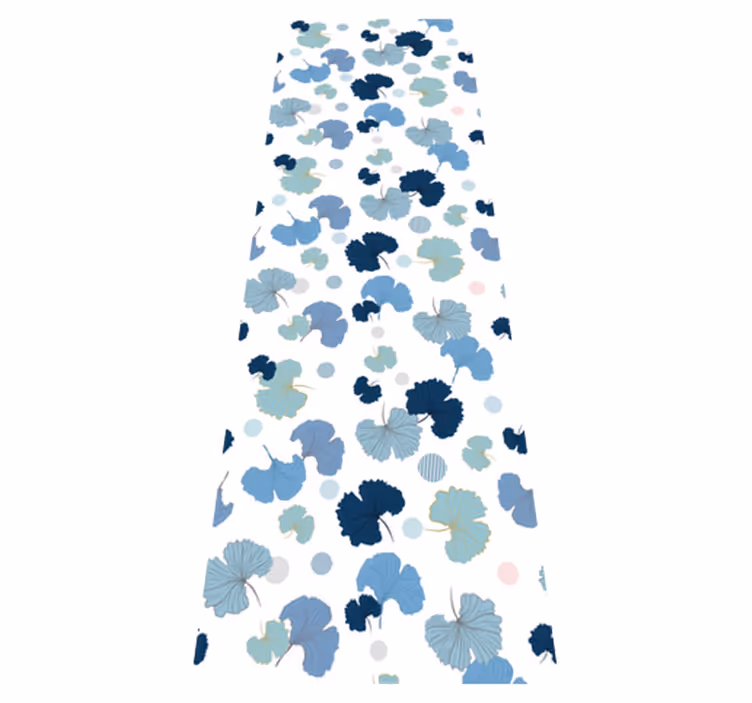 Tapis vinyle bureau feuille de ginkgo bleue - TenStickers