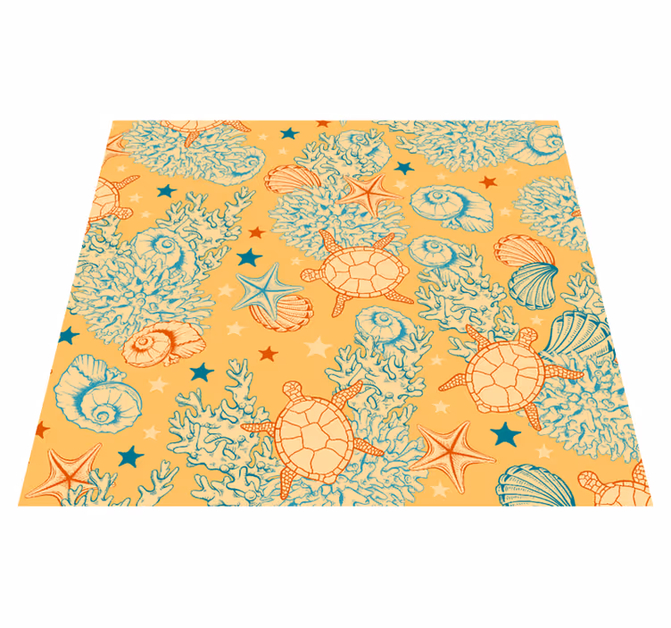 Tapis vinyle chambre vie sous-marine couleurs douces - TenStickers