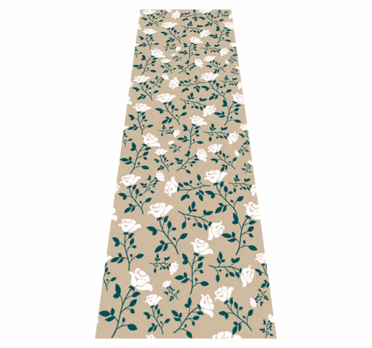 Tapis vinyle chambre motif rose vintage blanc - TenStickers