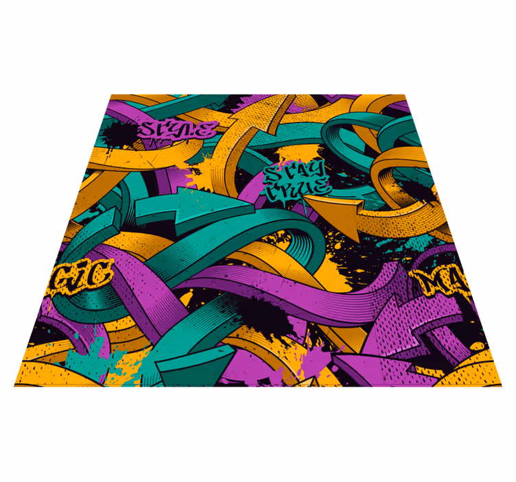 Tapis vinyle chambre graffiti réaliste - TenStickers