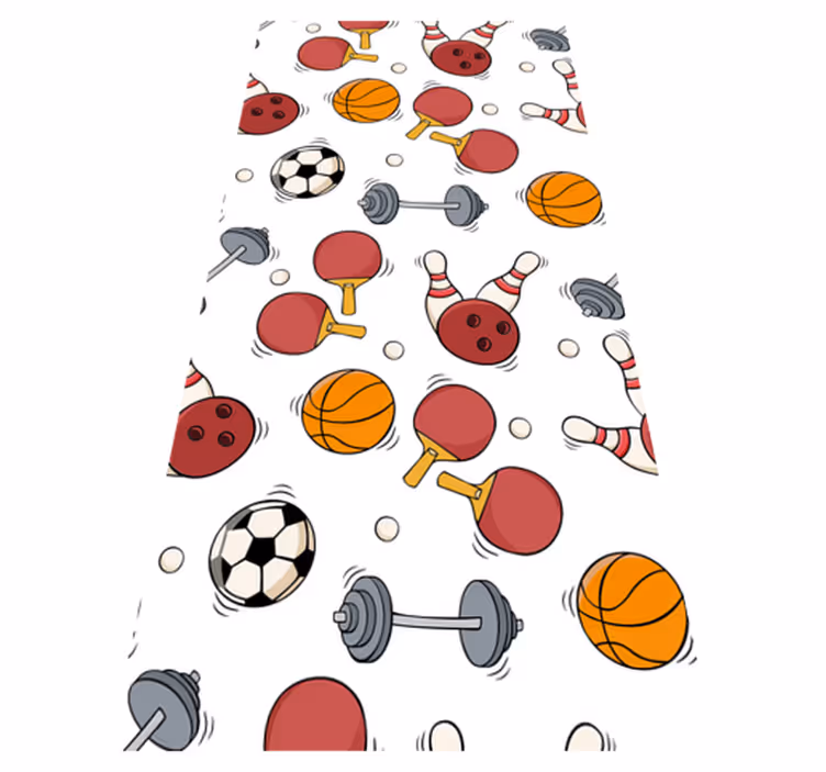 Tapis vinyle chambre style croquis de matériel sportif - TenStickers