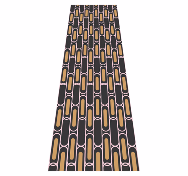 Tapis vinyle chambre motif géométrique rose et marron - TenStickers