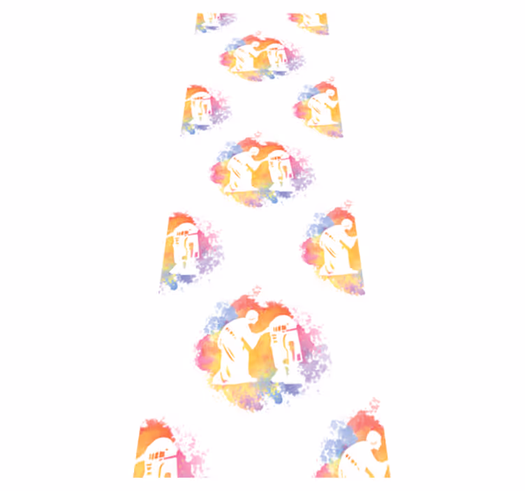 Tapis vinyle chambre motif collage fille cosmique lumineux - TenStickers