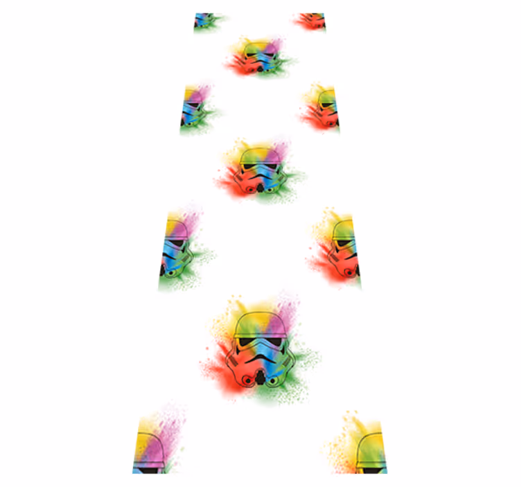 Tapis vinyle chambre motif têtes de trooper blanches - TenStickers
