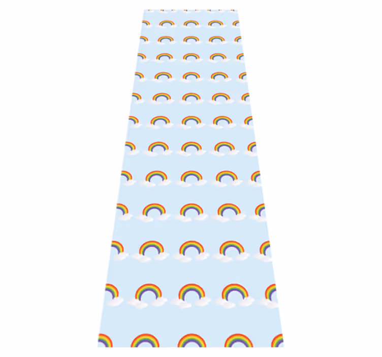 Tapis vinyle chambre arc-en-ciel coloré et nuages - TenStickers