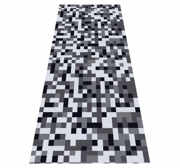Tapis vinyle chambre carrés gris style nordique - TenStickers